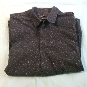 🩶🤍 NWOT Koton Mens Long Sleeved Top Paint Splatter Design Slim Fit XL Dressy